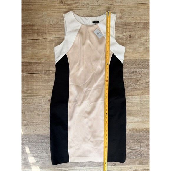 Ann Taylor Dress Sleeveless Sheath Black Cream Tan Size 8P NWT - Picture 4 of 5